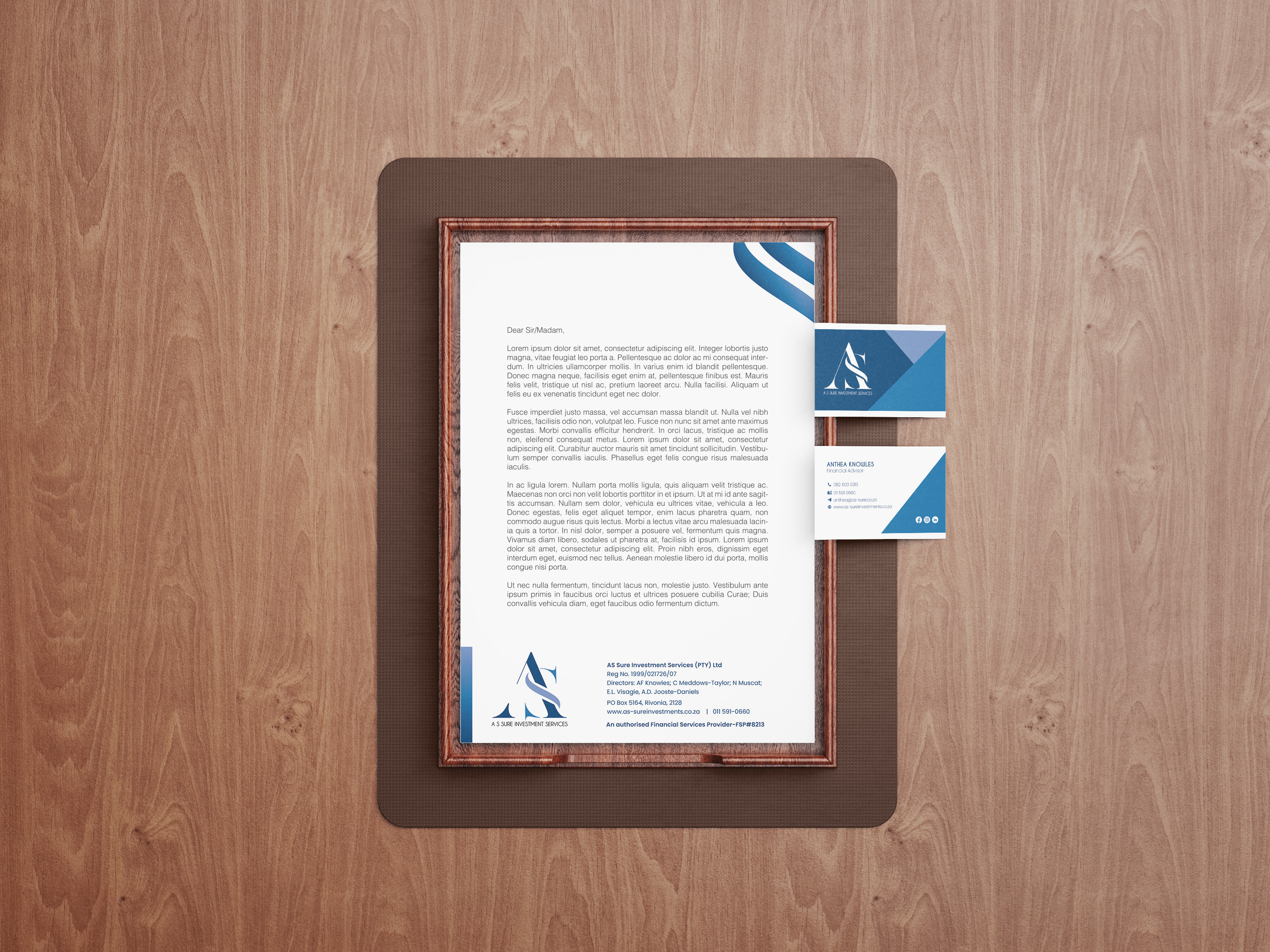 A S SURE INVESTMENT SERVICES LETTERHEAD 