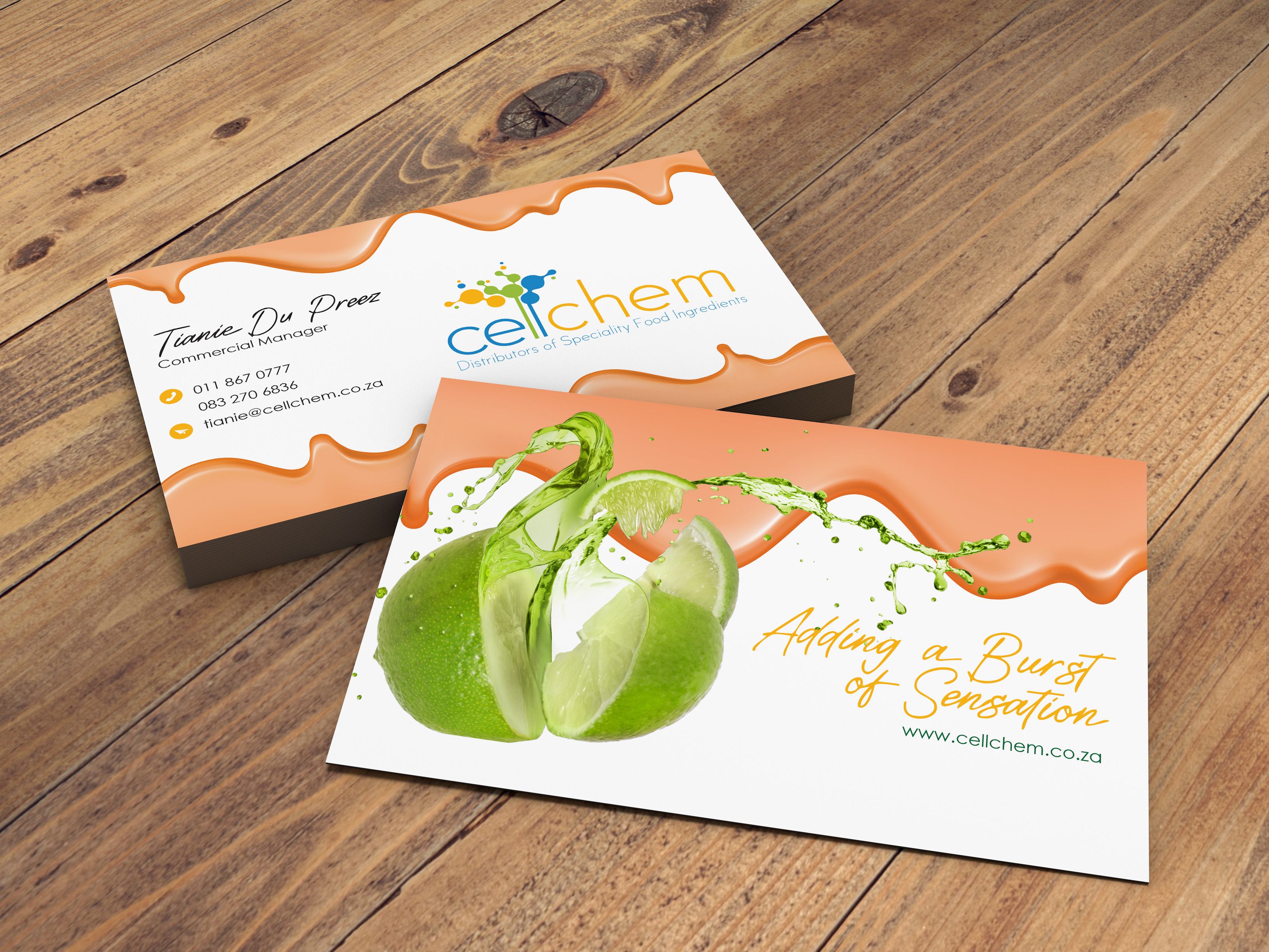 CELL CHEM DISTRIBUTORS OF SPECIALITY, FOOD INGREDIENTS BUSINESS CARDS