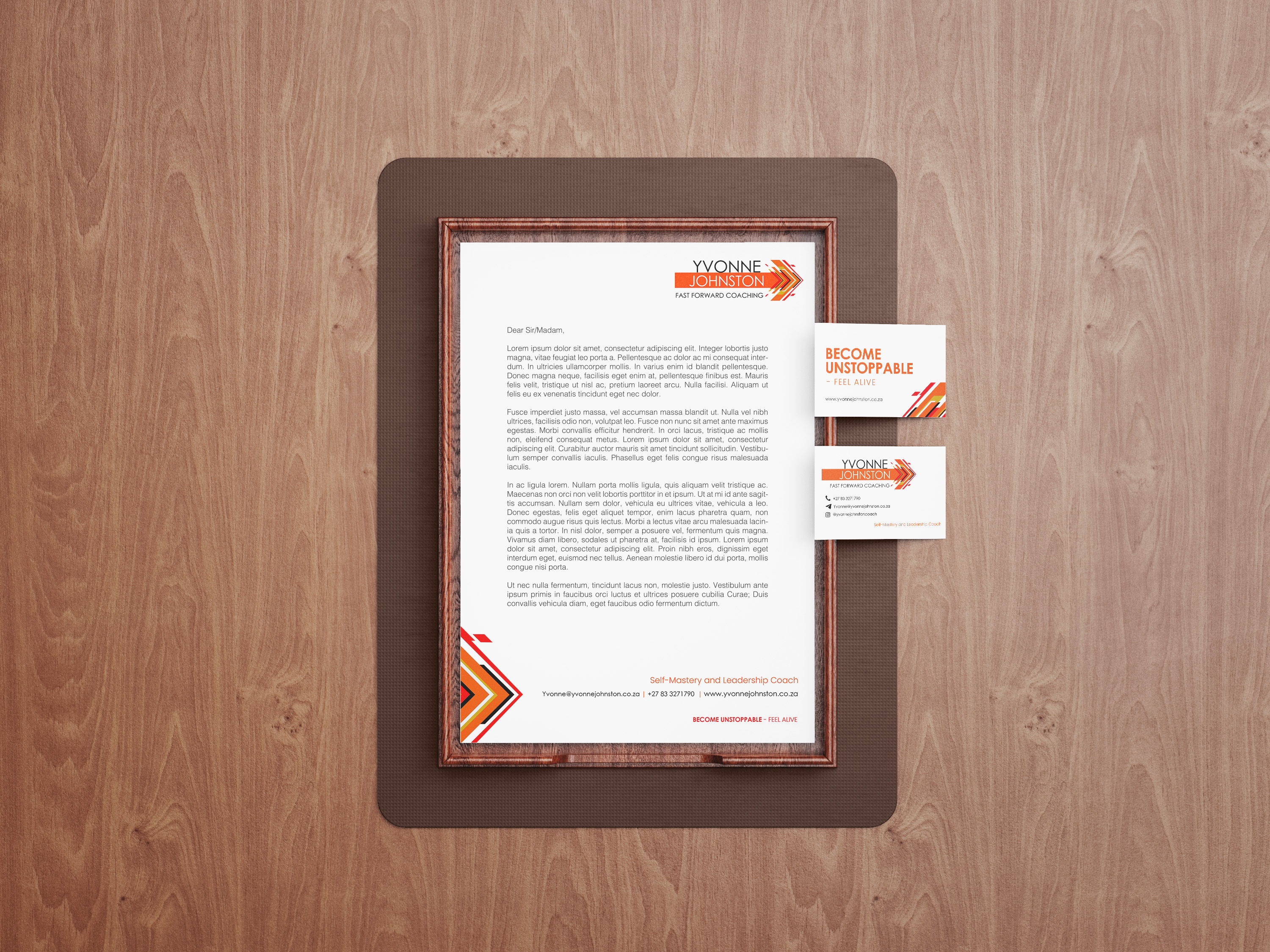 YVONNE JOHNSTON FAST FOWARD COACHING LETTERHEAD 