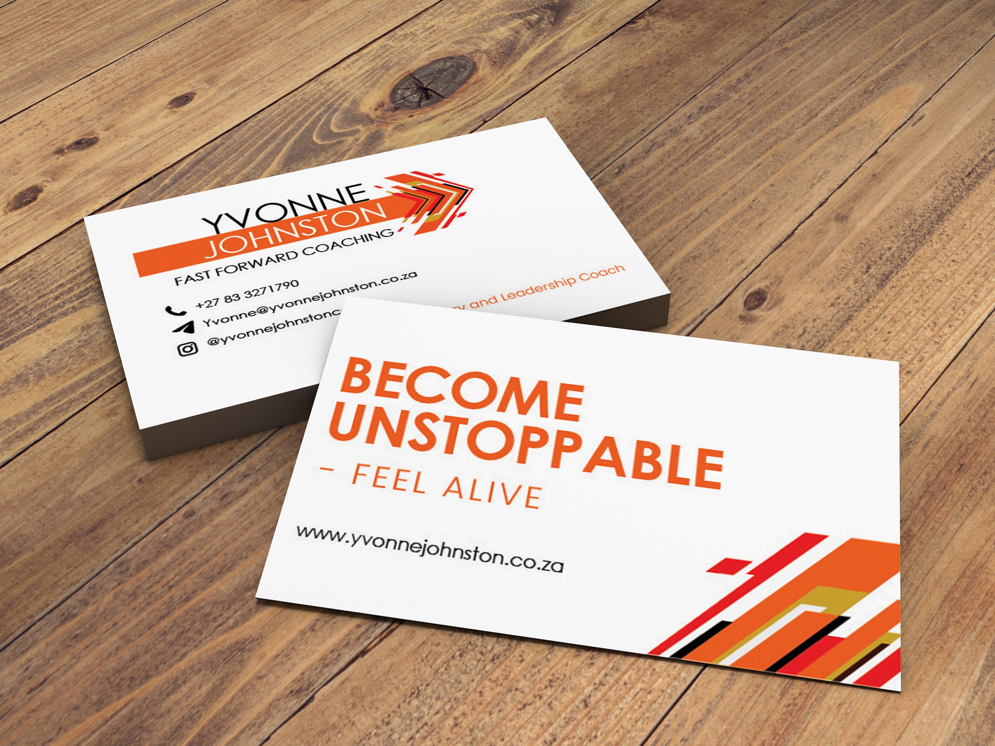 YVONNE JOHNSTON FAST FOWARD COACHING BUSINESS CARD 